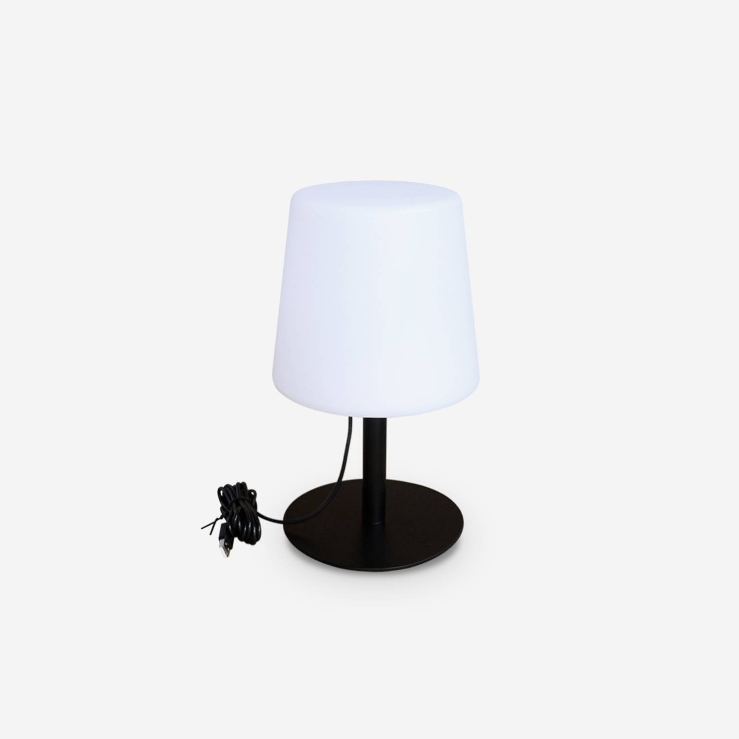 LAMPADA S COLOR - Lampe de table LED de 28cm noire - Lampe de table décorative lumineuse, Ø 16cm Photo5