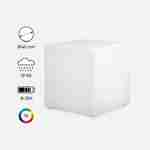 LED Cube 40cm - Cubo de luz decorativo, 16 cores, 40cm, recarregável, controlo remoto Photo1