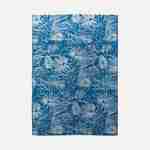 Teppich Outdoor/indoor 290 x 200 cm, Dichte 1,15 kg/m2, Entenblau mit exotischem Muster in Weiß, UV-behandelt, 4-Jahreszeiten Photo1