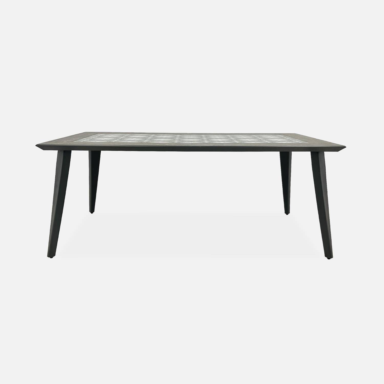 Table en métal et céramique 180 cm rectangulaire - Batam -  6 places, anthracite, Intérieur / Extérieur  Photo2