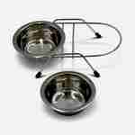 Edelstahl-Napfhalter und Doppelnapf 11 cm Durchmesser für kleine Hunde oder Katzen, Größe S, gummierte Füße Photo3