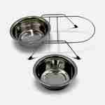 Edelstahl-Napfhalter und Doppelnapf 16 cm Durchmesser für mittelgroße Hunde, Größe M, gummierte Füße Photo3