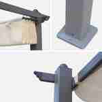 Pergola aluminium - Condate 3x4m -  Toile écru - Tonnelle idéale pour votre terrasse, toit retractable, toile coulissante, structure aluminium Photo4