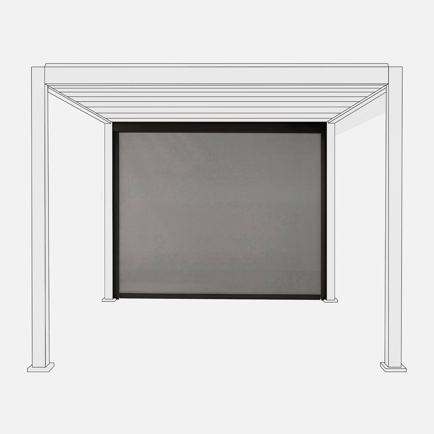 Grauer Store für bioklimatische Pergola - Triomphe - 300 cm, Aluminium und Textilen Photo1
