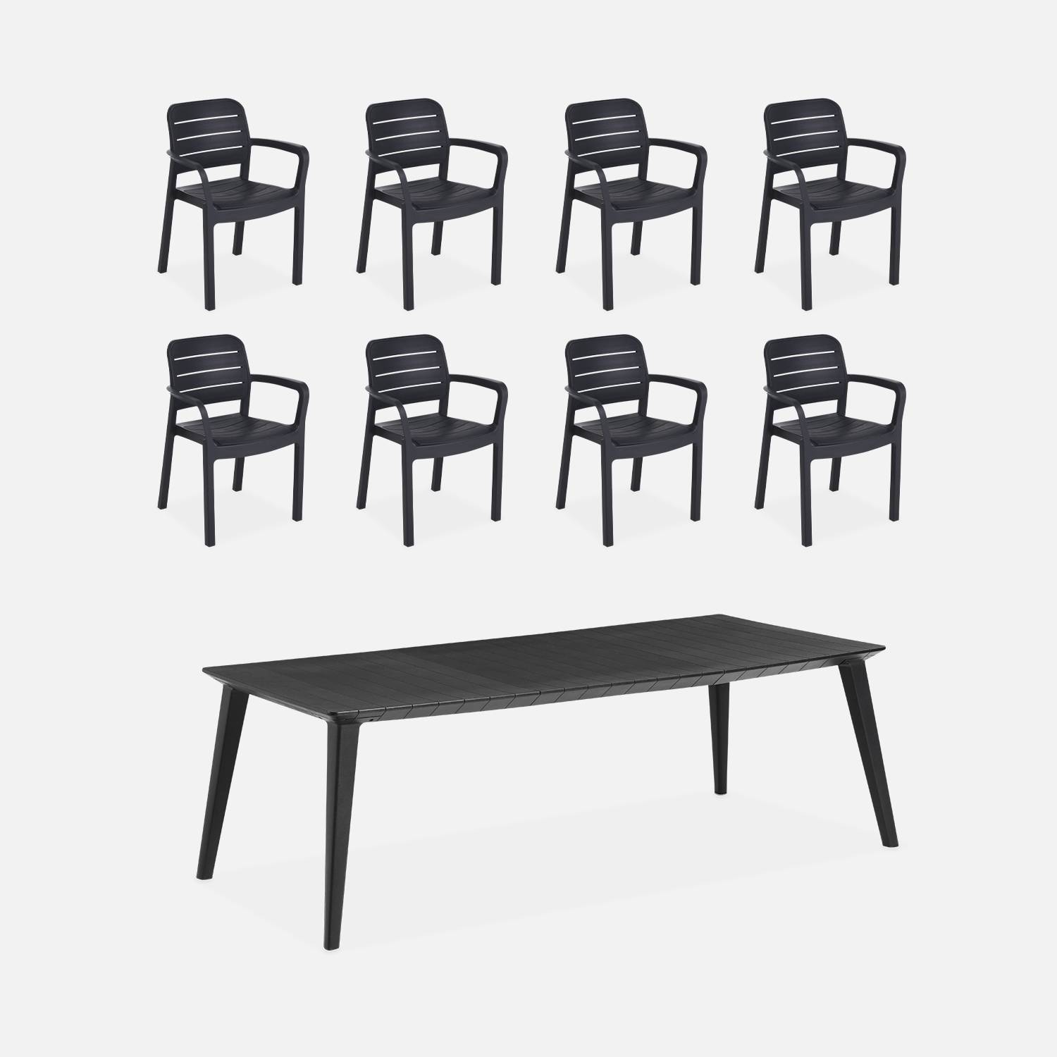 Gartentisch Lima 240 graphit 8 Sessel  | sweeek