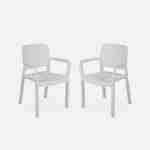 2 Gartenstühle aus Kunststoffharz in Rattanoptik - Weiß - Samanna Photo1