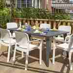 2 Gartenstühle aus Kunststoffharz in Rattanoptik - Weiß - Samanna Photo3