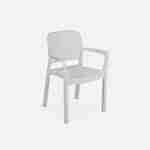 6 fauteuils de jardin en résine plastique imitation rotin - Blanc - Samanna Photo2