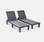 Pair of plastic loungers, Anthracite | sweeek