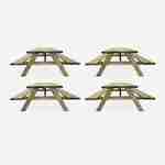 4er Set Picknicktisch 180 cm mit klappbaren Holzbänken, 6 Plätze - PANCHINA - Robuster Gartentisch aus FSC-Waldkiefer Photo2