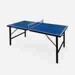Vouwbare mini tafeltennis INDOOR blauw, met 4 rackets en 6 ballen Photo2