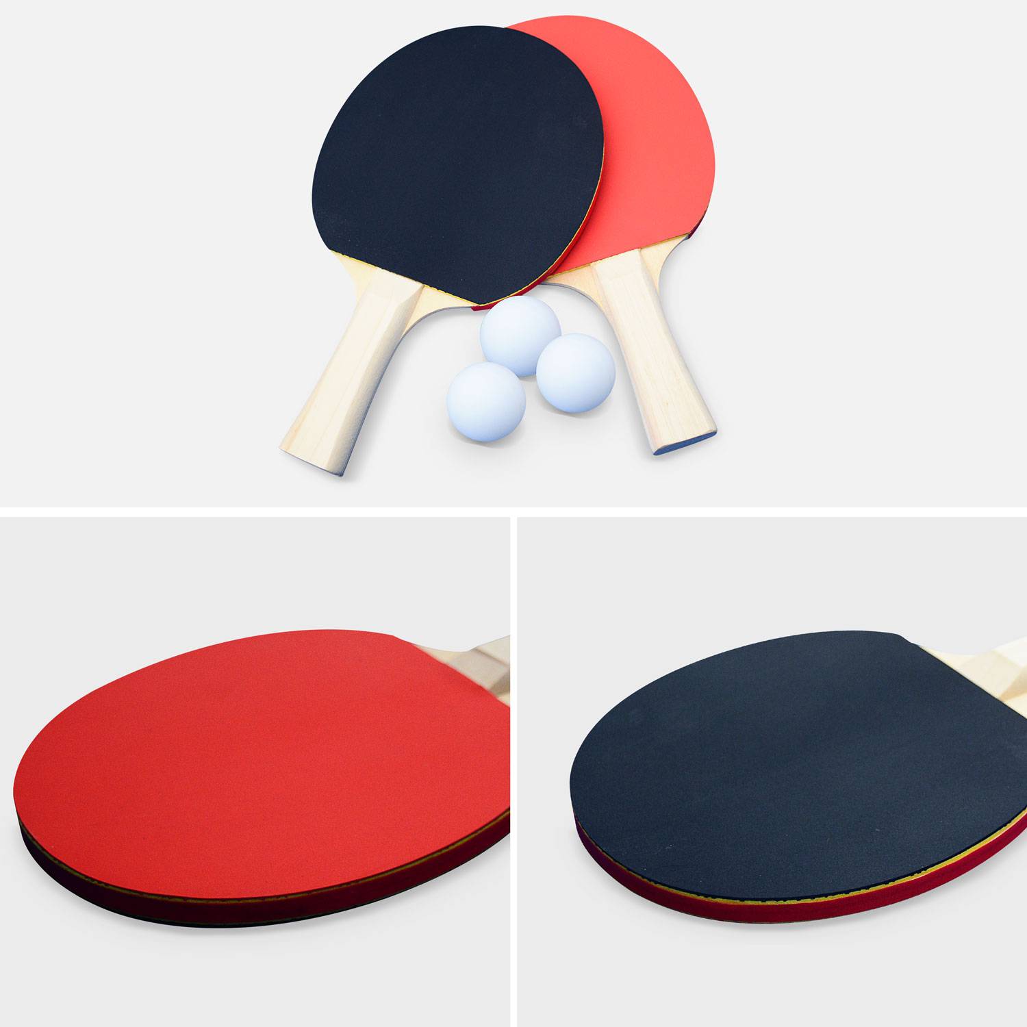 OUTDOOR Tischtennis Ping Pong mit Abdeckung klappbarer Tisch mit 2 Schlägern und 3 Bällen, für den Außenbereich, Tischtennissport Photo5