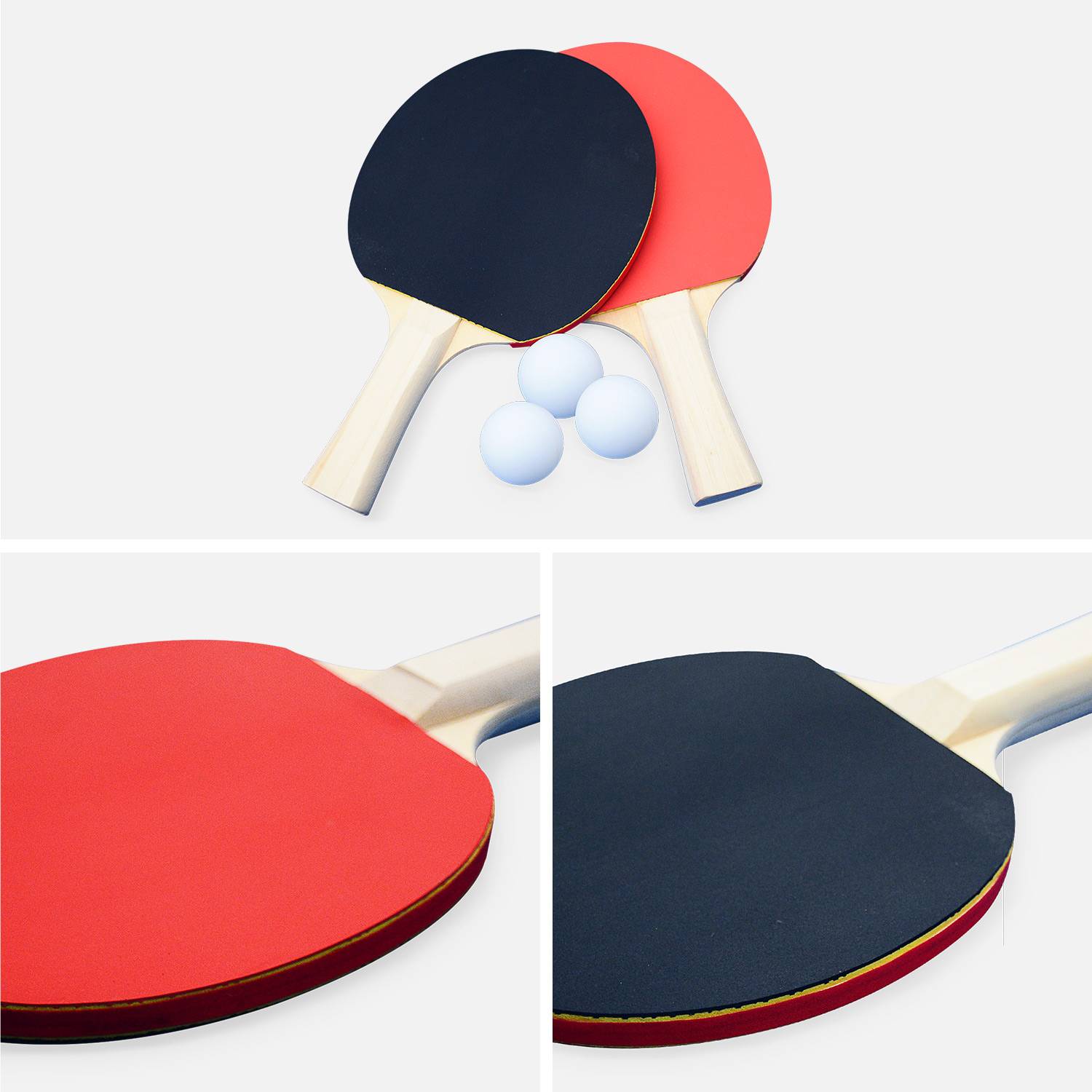 Table de ping pong INDOOR grise pour utilisation intérieure + Housse en PVC + 2 raquettes et 3 balles, sport tennis de table Photo5