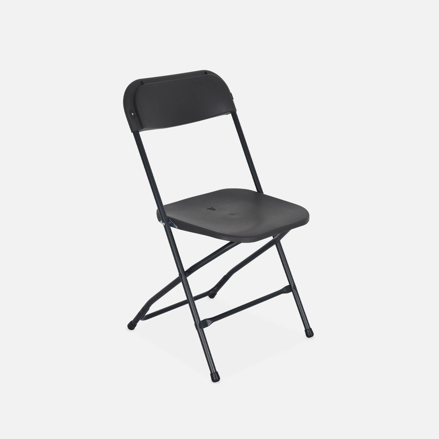  Chaises de réception pliantes – Fiesta – 6 chaises d'appoint en plastique gris foncé et métal Photo4