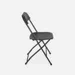  Chaises de réception pliantes – Fiesta – 6 chaises d'appoint en plastique gris foncé et métal Photo5
