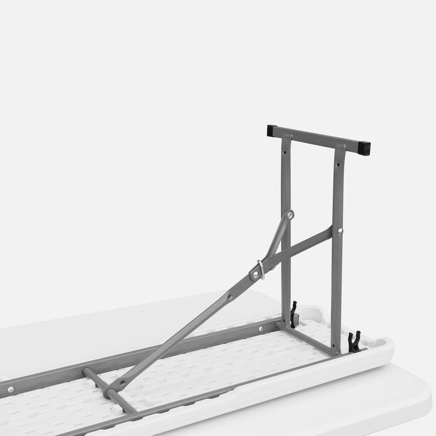 Set tavolo e panca, 180 cm, pieghevole, con maniglia per il trasporto, plastica bianca Photo6