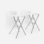 Lot de 2 tables hautes de réception – GALA – Mange debout, pliables, Ø80cm x 110cm +  2 housses en polyester, blanches Photo3
