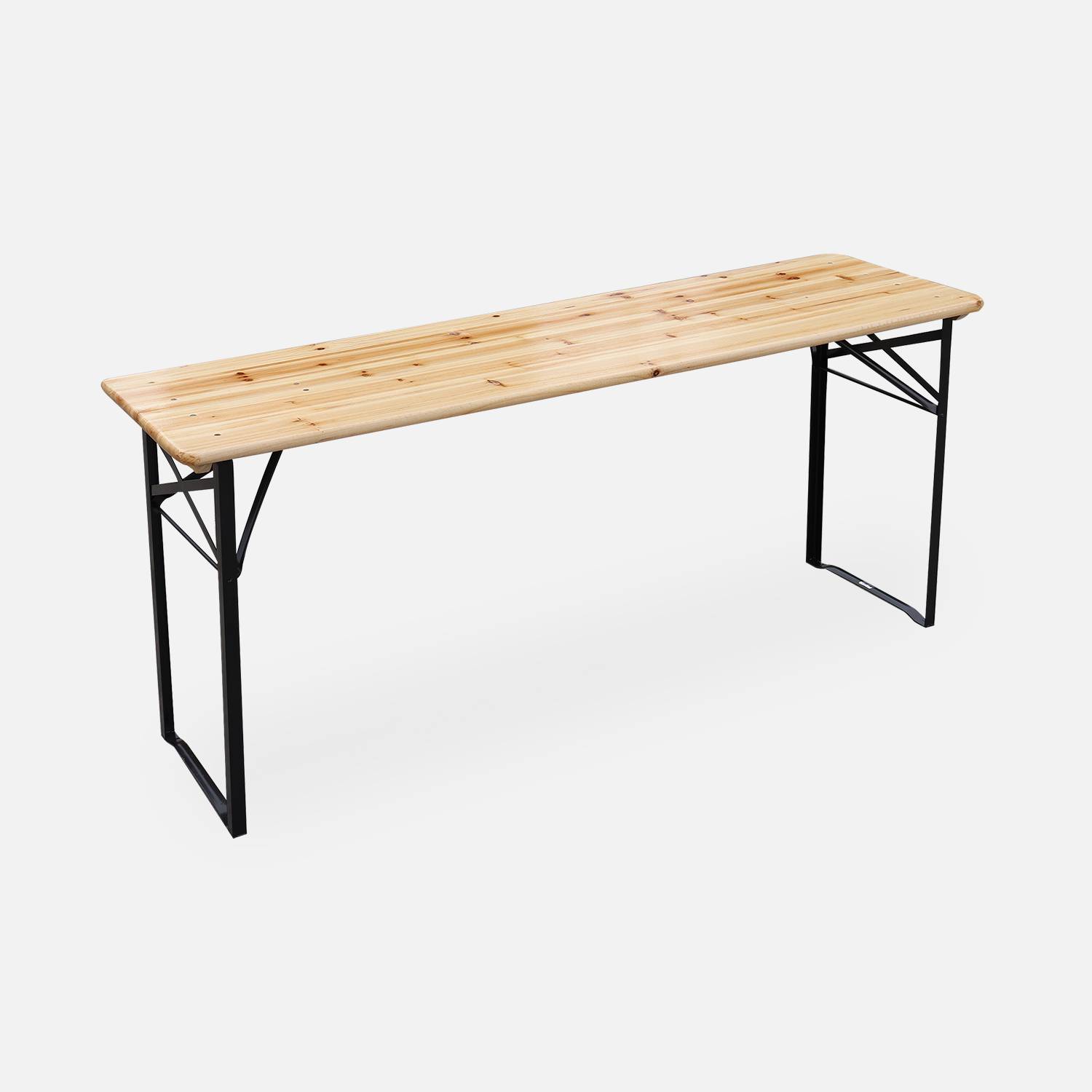 Mesa de madera 180cm con 2 bancos - BAYONNE - Espíritu cervecero, plegable, 6 personas Photo9