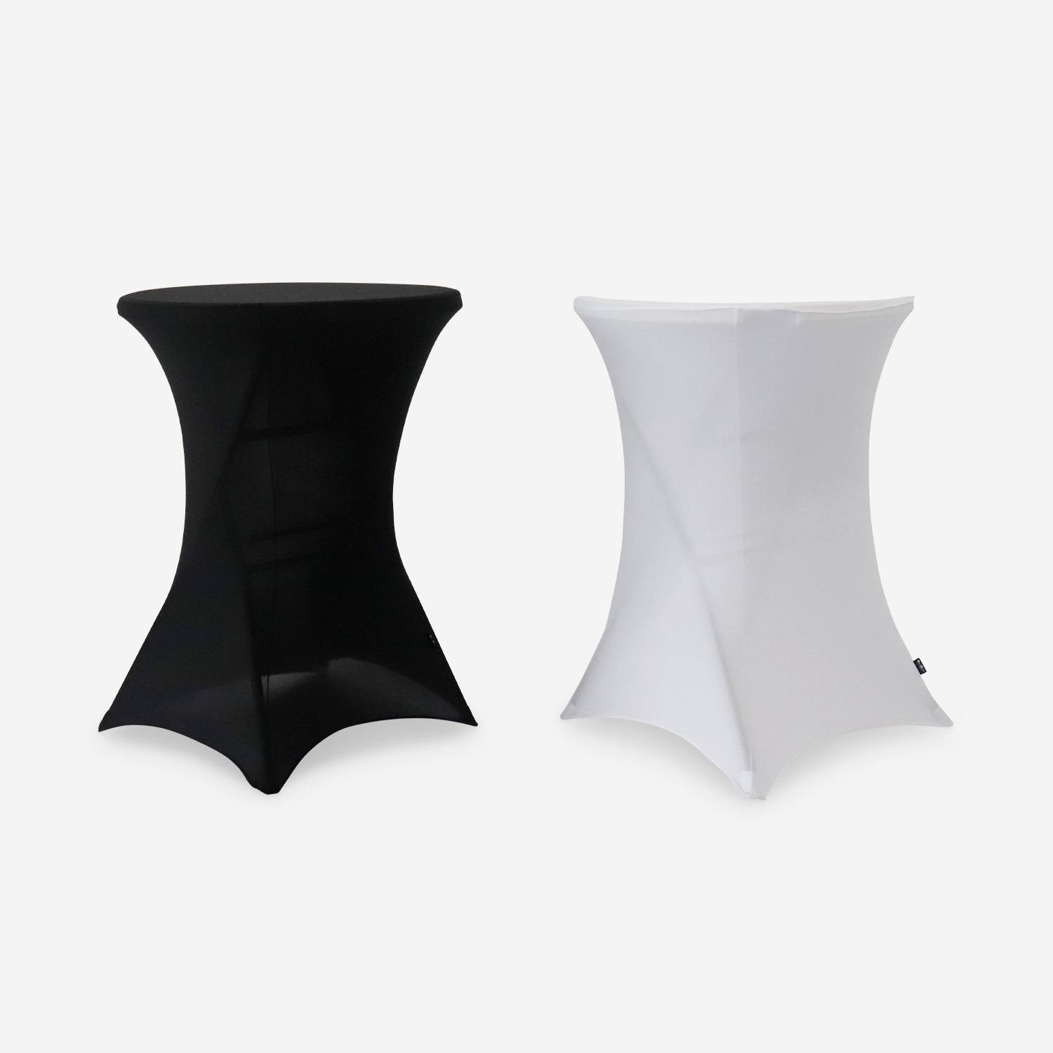 2 Housses Table Mange-Debout Ø60cm - Polyester Élastique - Noir - Gräfenstayn Diana