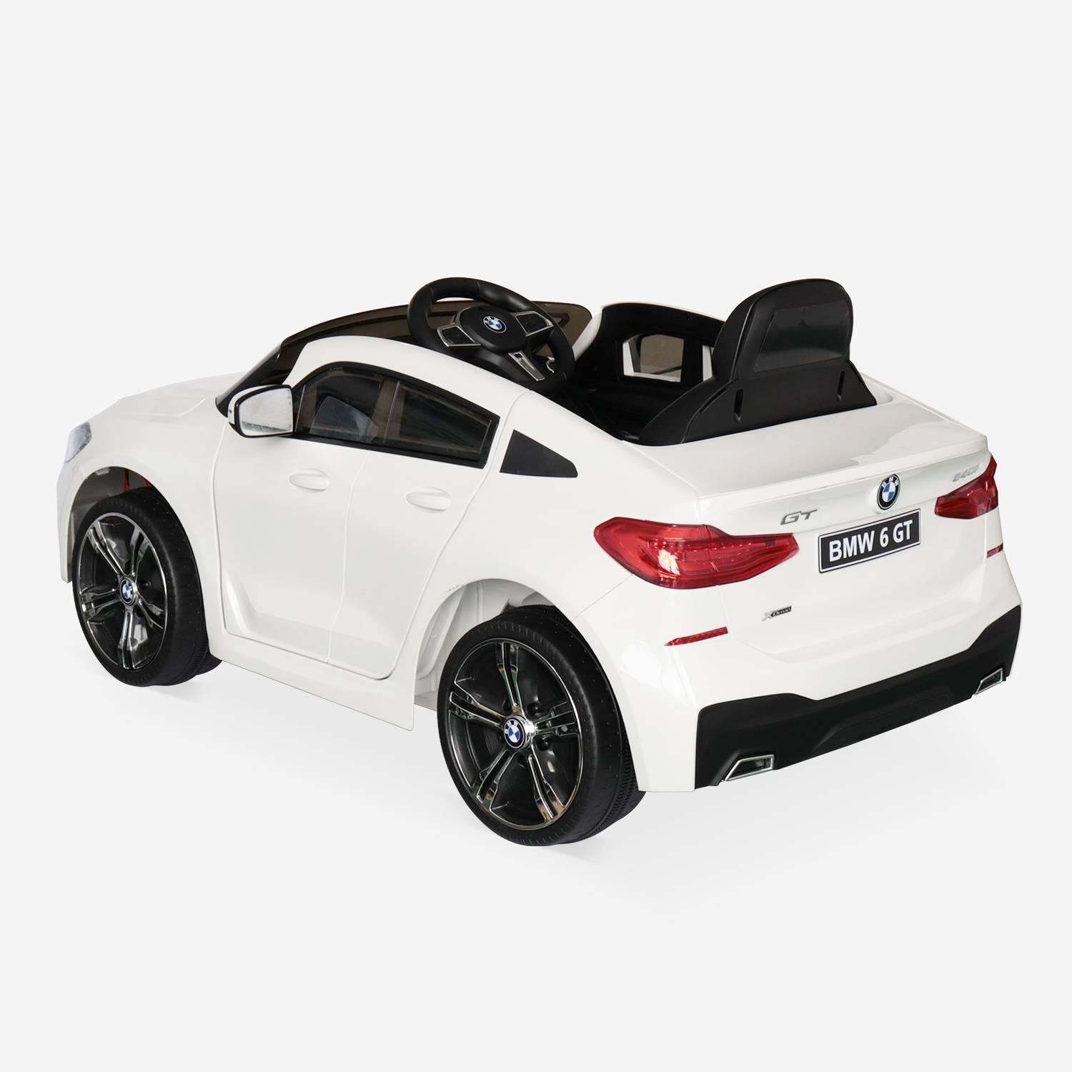 BMW GT6 Gran Turismo blanche, voiture électrique 12V, 1 place, cabriolet pour enfants avec autoradio et télécommande Photo5