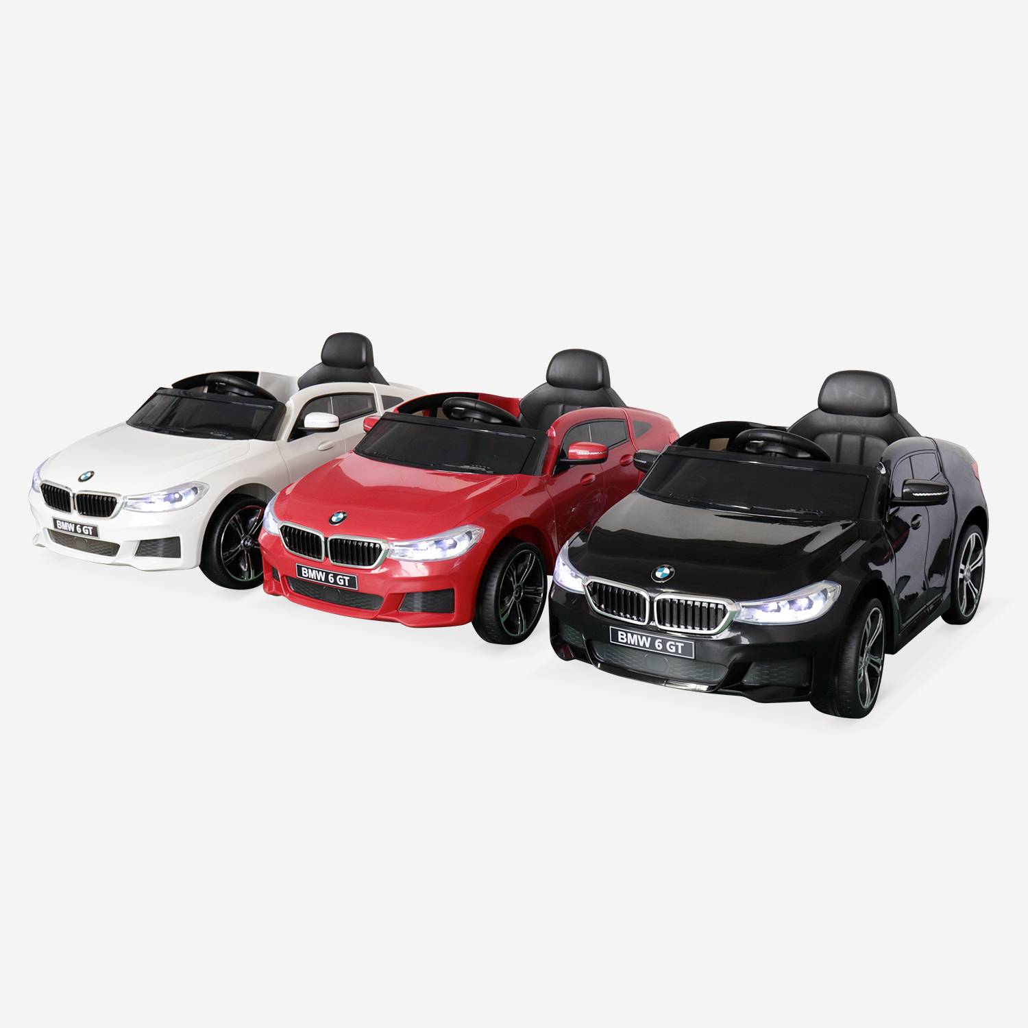 BMW GT6 Gran Turismo blanche, voiture électrique 12V, 1 place, cabriolet pour enfants avec autoradio et télécommande Photo8
