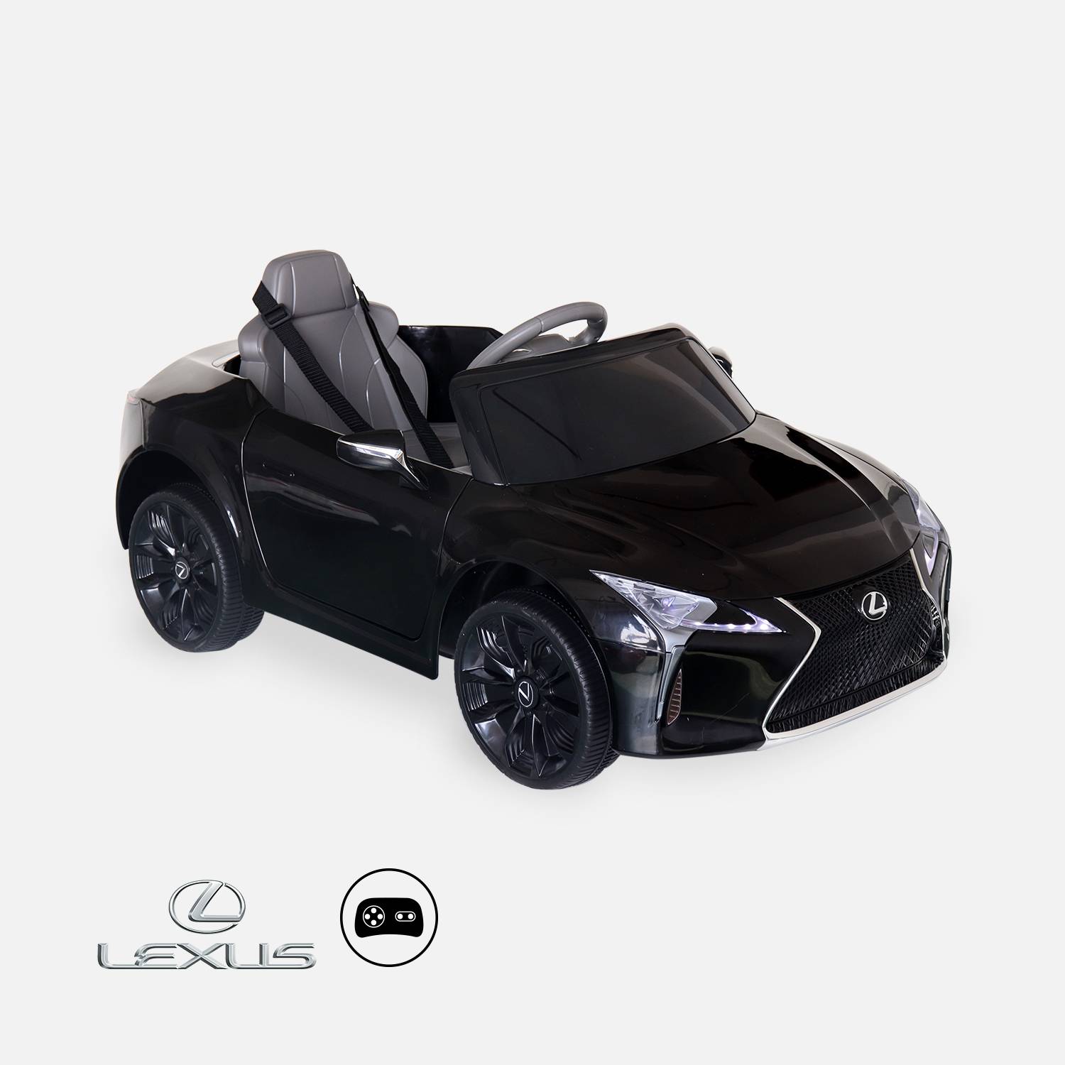 Lexus LC500 Zwart elektrische auto 12V, 1 plaats, 4x4 voor kinderen met autoradio en afstandsbediening Photo1