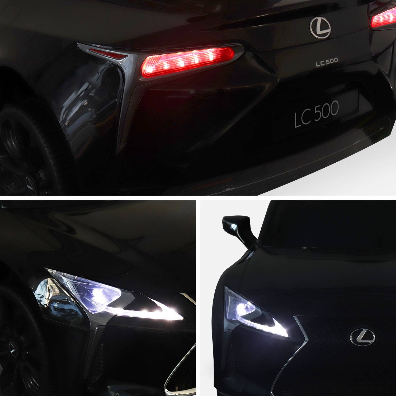Lexus LC500 Zwart elektrische auto 12V, 1 plaats, 4x4 voor kinderen met autoradio en afstandsbediening Photo5