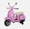 Roze Vespa PX150, elektrische scooter voor kinderen 12V 4.5Ah, 1 plaats met radio | sweeek