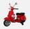 Vespa rouge PX150, moto électrique pour enfants 12V 4.5Ah, 1 place avec autoradio