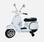 Wit Vespa PX150, elektrische scooter voor kinderen 12V 4.5Ah, 1 plaats met radio | sweeek