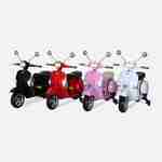 Vespa blanche PX150, scooter électrique pour enfants 12V 4.5Ah, 1 place avec autoradio Photo4