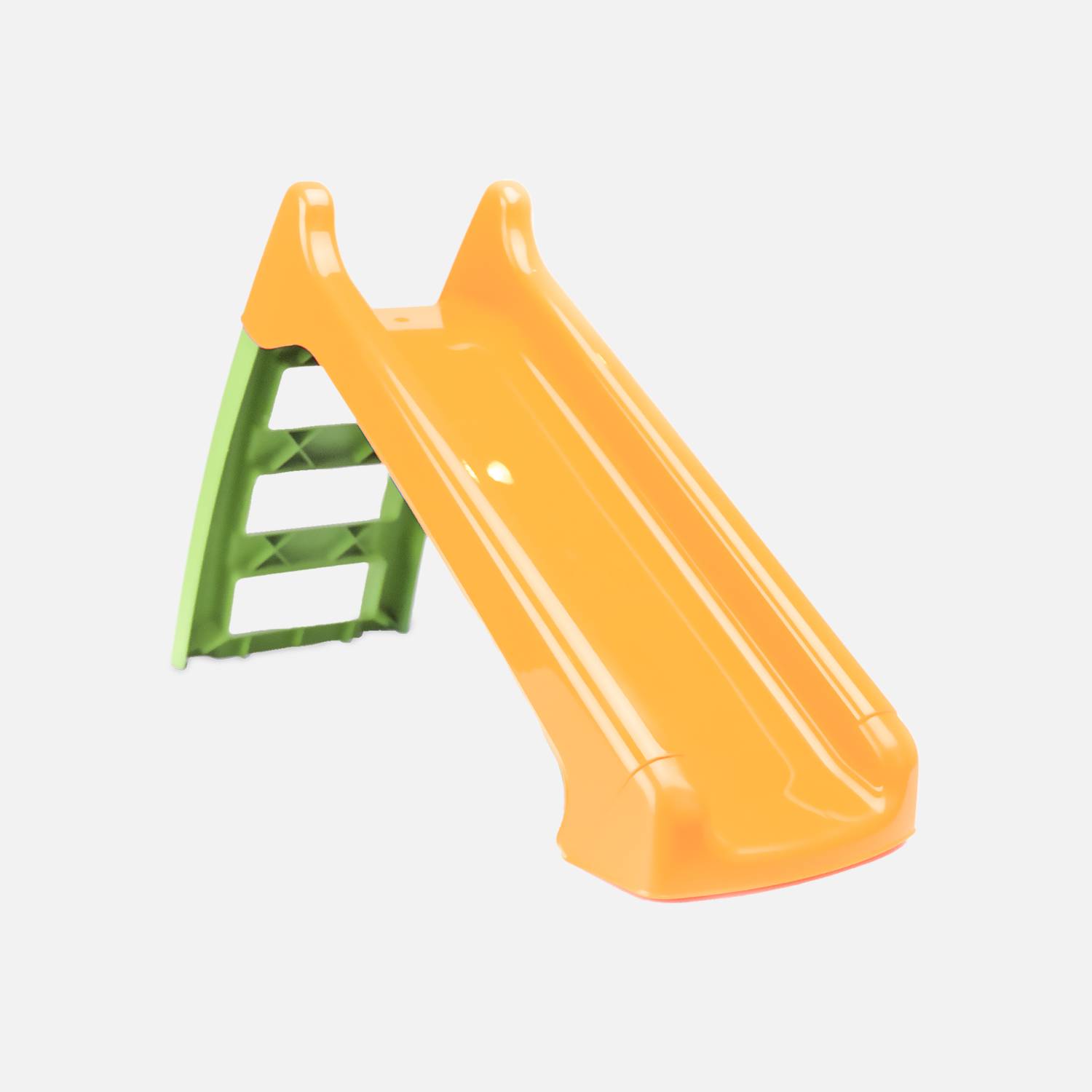 Petit toboggan avec connexion à eau orange et vert 120 cm – toboggan premier âge Léo Photo1