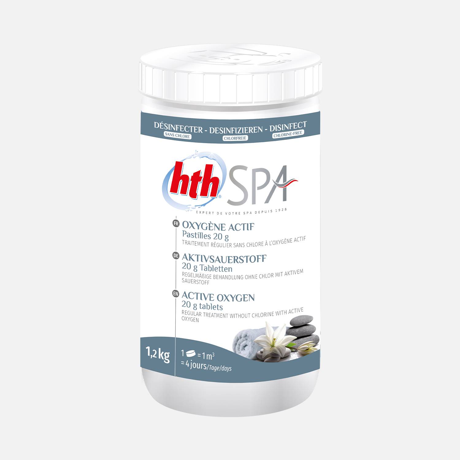 Pastilles à l'oxygène actif HTH, traitement et entretien de l'eau du spa Photo1