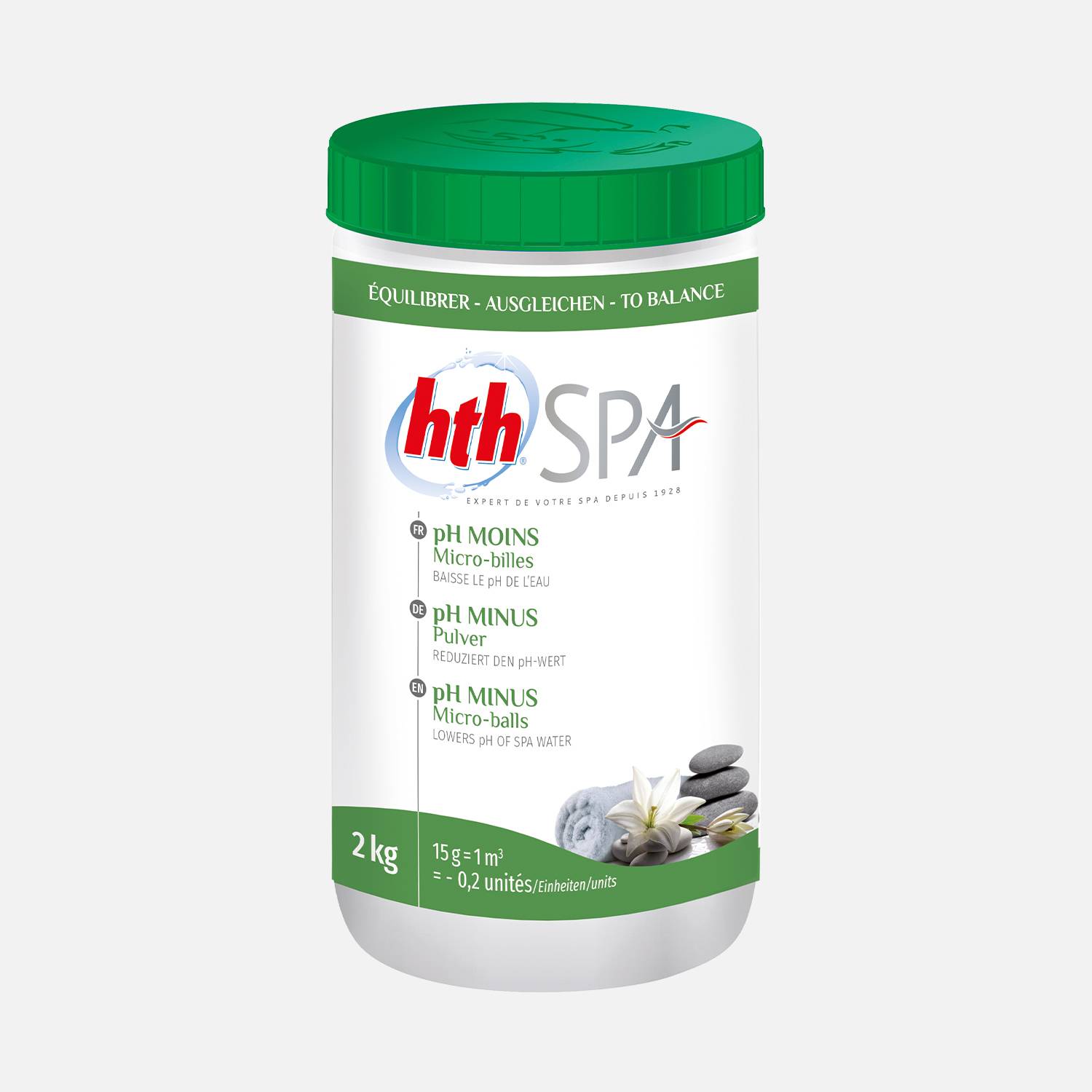 Entretien de l'eau du spa, pH MOINS HTH traitement en poudre, 2kg Photo1