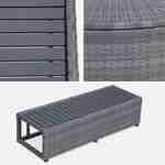 Grey polyrattan surround for square hot tub with cabinet, shelf and footstep Photo6