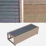 Natural polyrattan surround for square hot tub with cabinet, shelf and footstep Photo6