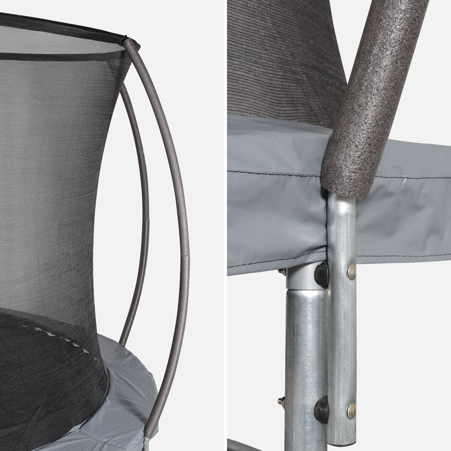 Trampolim redondo Ø 305cm cinzento com rede de proteção interior - Mars Inner - Novo modelo - trampolim de jardim 3,05m 305 cm |Design | Qualidade PRO | Normas UE Photo2