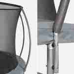 Trampolim redondo Ø 370cm cinzento com rede de proteção interior - Saturne Inner - Novo modelo - trampolim de jardim 3,7m 370 cm |Design| Qualidade PRO | Normas da UE. Photo2