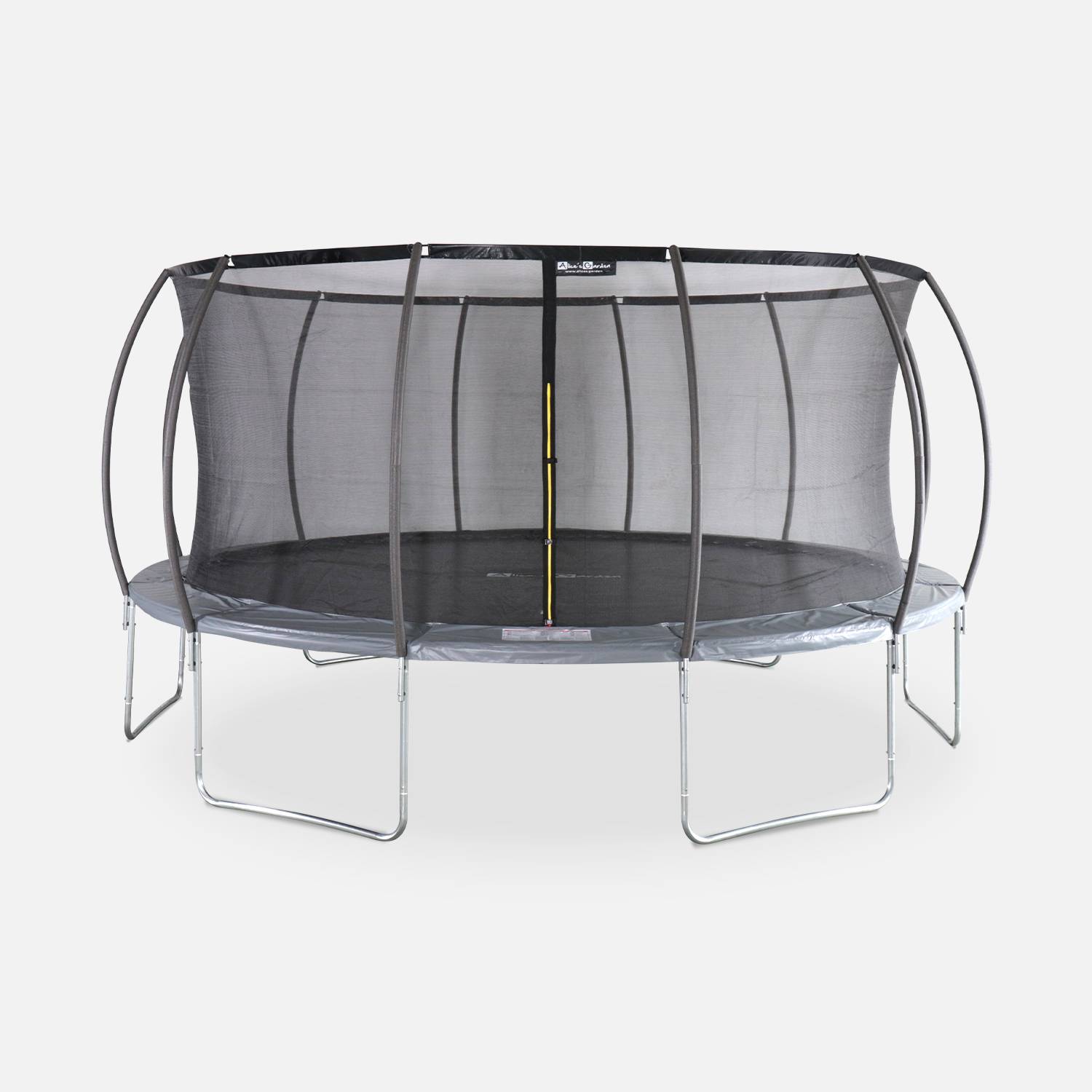 Trampoline rond Ø 490cm grijs met veiligheidsnet aan binnenzijde - Jupiter Inner – Nieuw model - trampoline voor tuin 4,9m 490 cm |Kwaliteit PRO. | EU Normen. Photo1