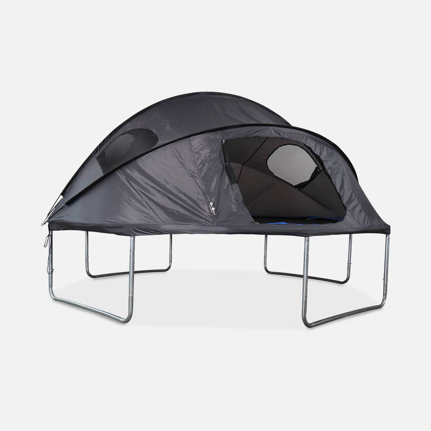 Tente de camping pour trampoline Ø370cm (filet intérieur et extérieur) polyester, traité anti UV, 2 portes, 4  fenêtres & sac de transport Photo2