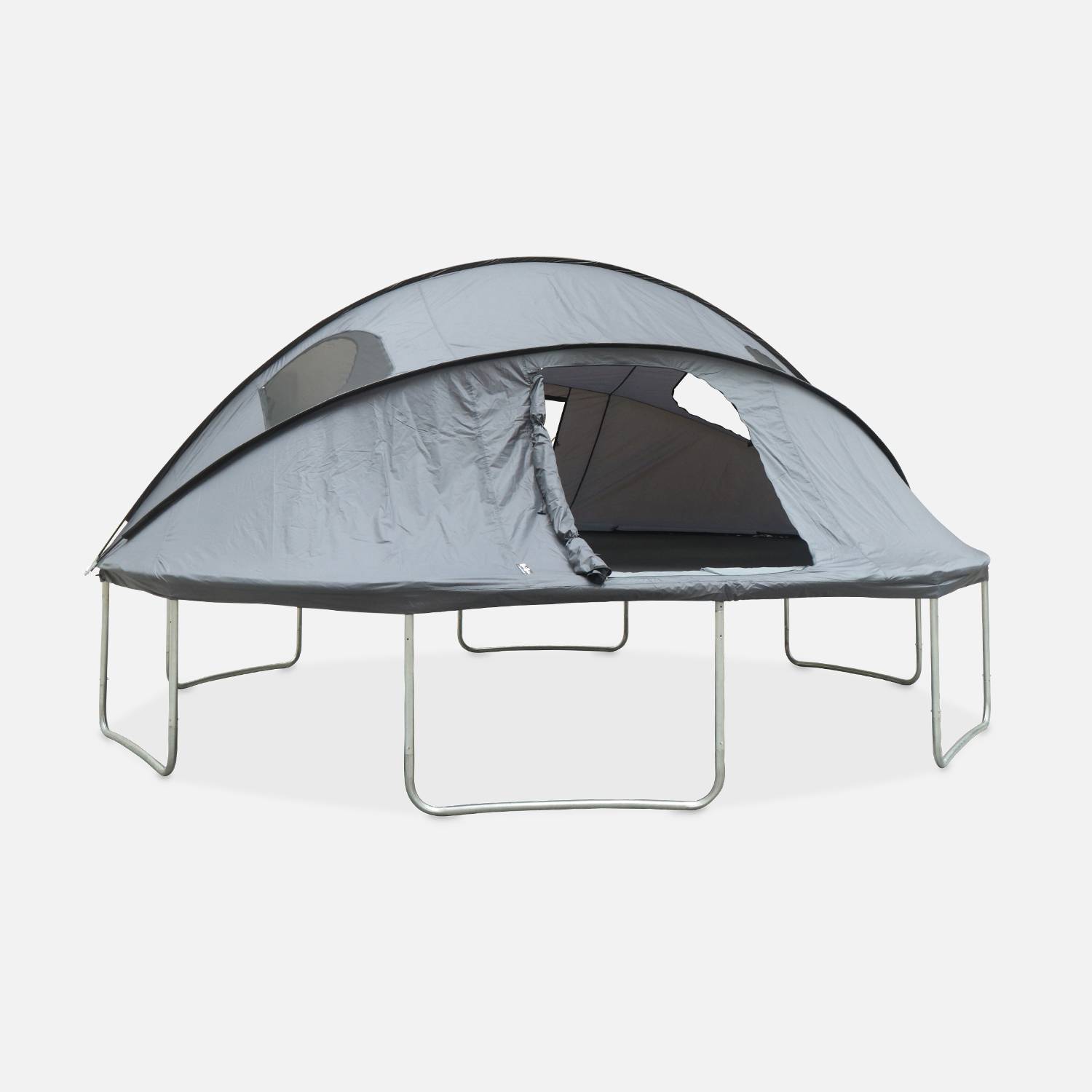 Tent voor trampoline Ø484cm (binnen- en buitennet) polyester, UV behandeld, 2 ingangen, 4 ramen & transporttas Photo2