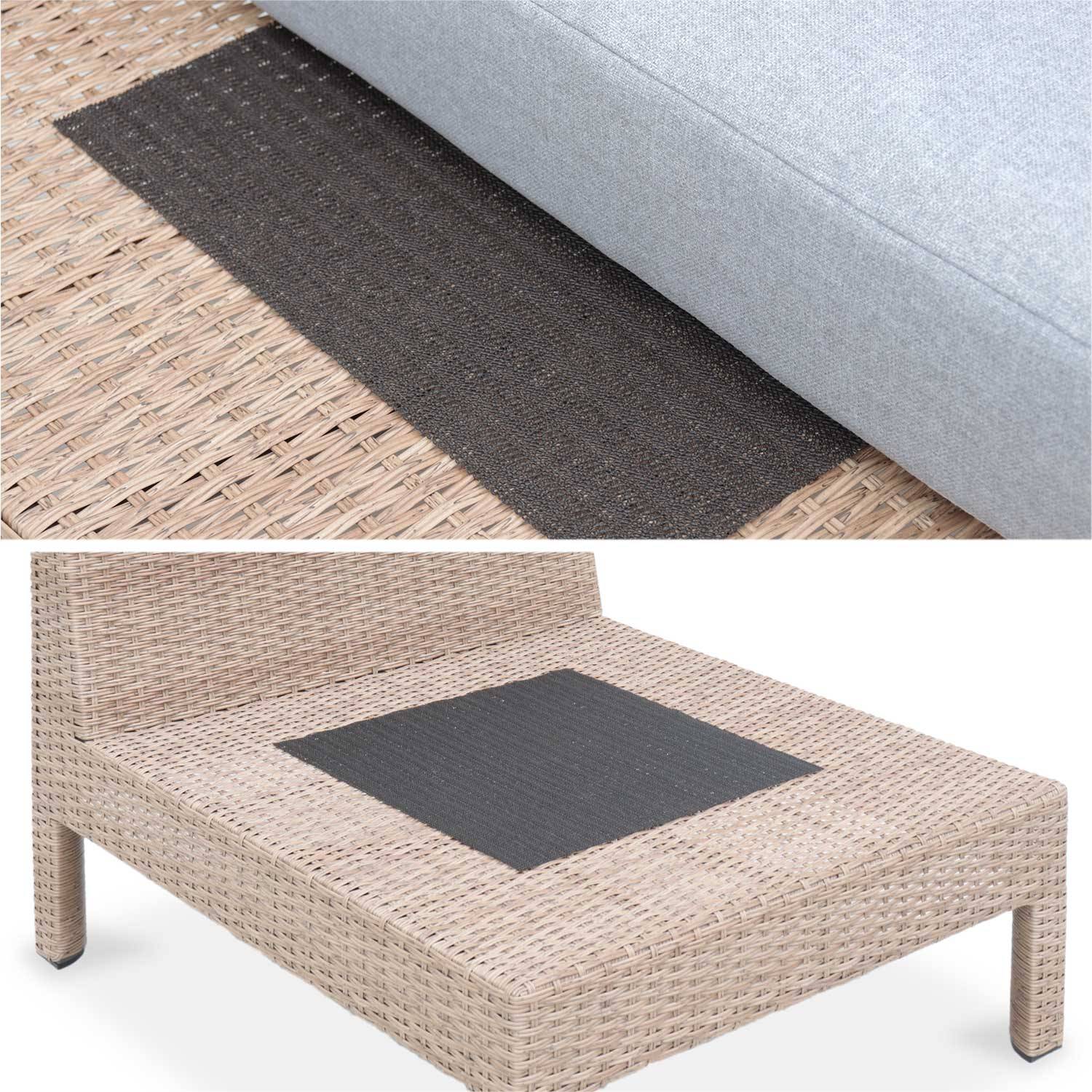 Salon de jardin extra large pour 4 personnes en résine beige - Tenri - coussin gris clair  Photo4