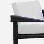 Gartenmöbel aus geflochtenem Harz für 6 Personen - FIRENZE 6 - schwarze Farbe, weiße Kissen, eingebauter Tisch Photo7