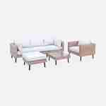 Set di mobili da giardino 5 posti in resina a tessitura piatta - Alba - resina beige e cuscini beige Photo3