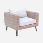 Set di mobili da giardino 5 posti in resina a tessitura piatta - Alba - resina beige e cuscini beige Photo5