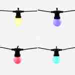 HERACLES -  Guirlande lumineuse guinguette extérieure avec 10 ampoules, 50 LED multicolores, à piles (non fournies), fonction timer,  8 modes,  4,5 m de long Photo4