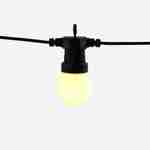 HERACLES -  Guirlande lumineuse guinguette extérieure avec 10 ampoules blanches, 50 LED, à piles, fonction timer,  8 modes,  4,5 m de long Photo4