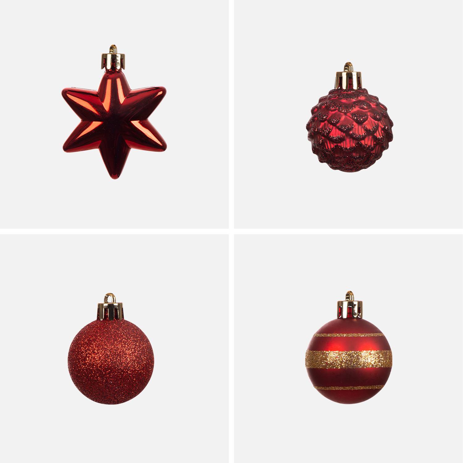 Árvore de Natal artificial com kit de decoração - Toronto 150cm - verde com decorações vermelhas e douradas Photo10