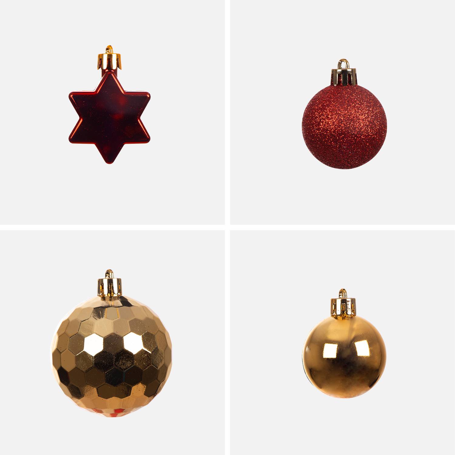 Kunstkerstboom met versiering 150cm - Toronto - groen met rode en gouden versieringen Photo9 Kunstkerstboom met versiering 150cm - Toronto - groen met rode en gouden versieringen Photo9