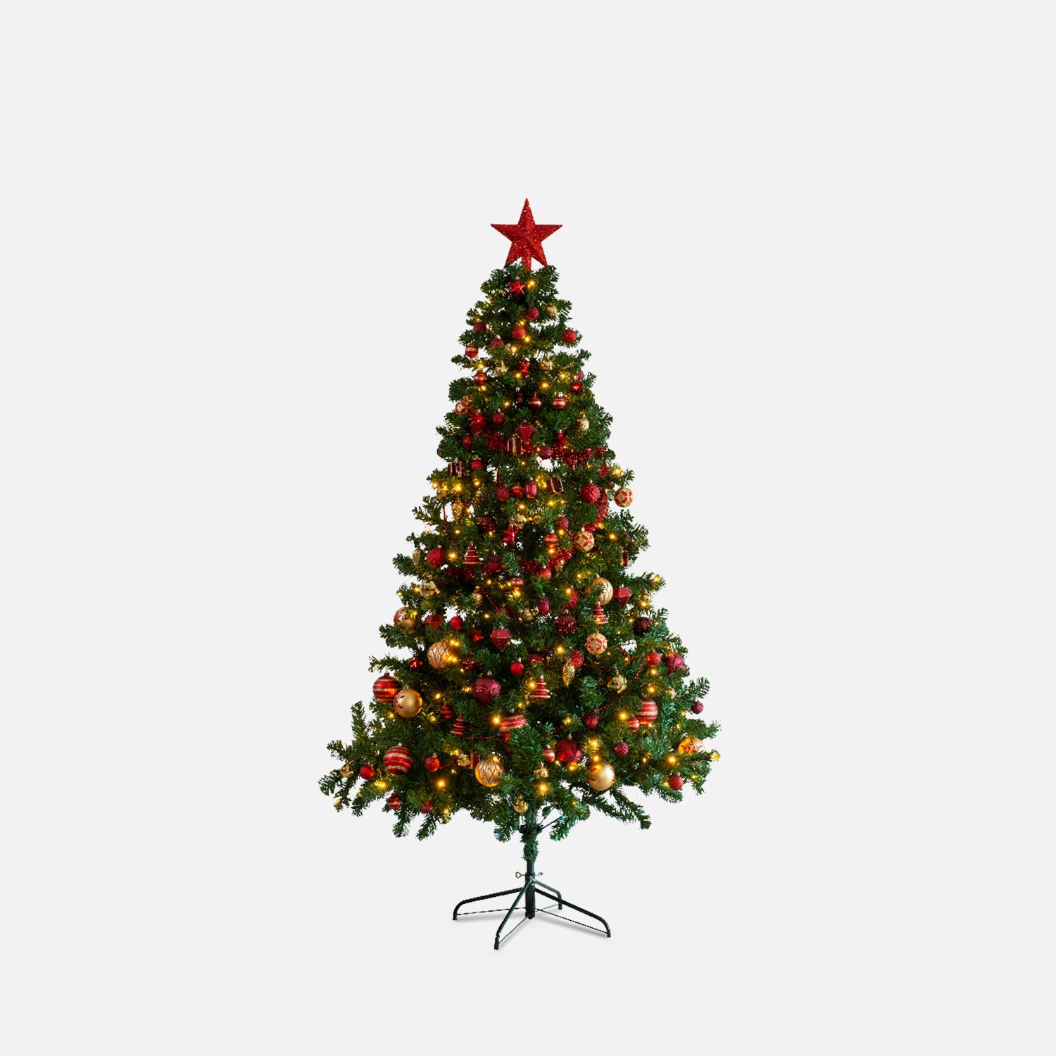 Sapin de Noël artificiel avec kit de décoration - Toronto 180cm - vert avec décorations rouge et or Photo9 Sapin de Noël artificiel avec kit de décoration - Toronto 180cm - vert avec décorations rouge et or Photo9